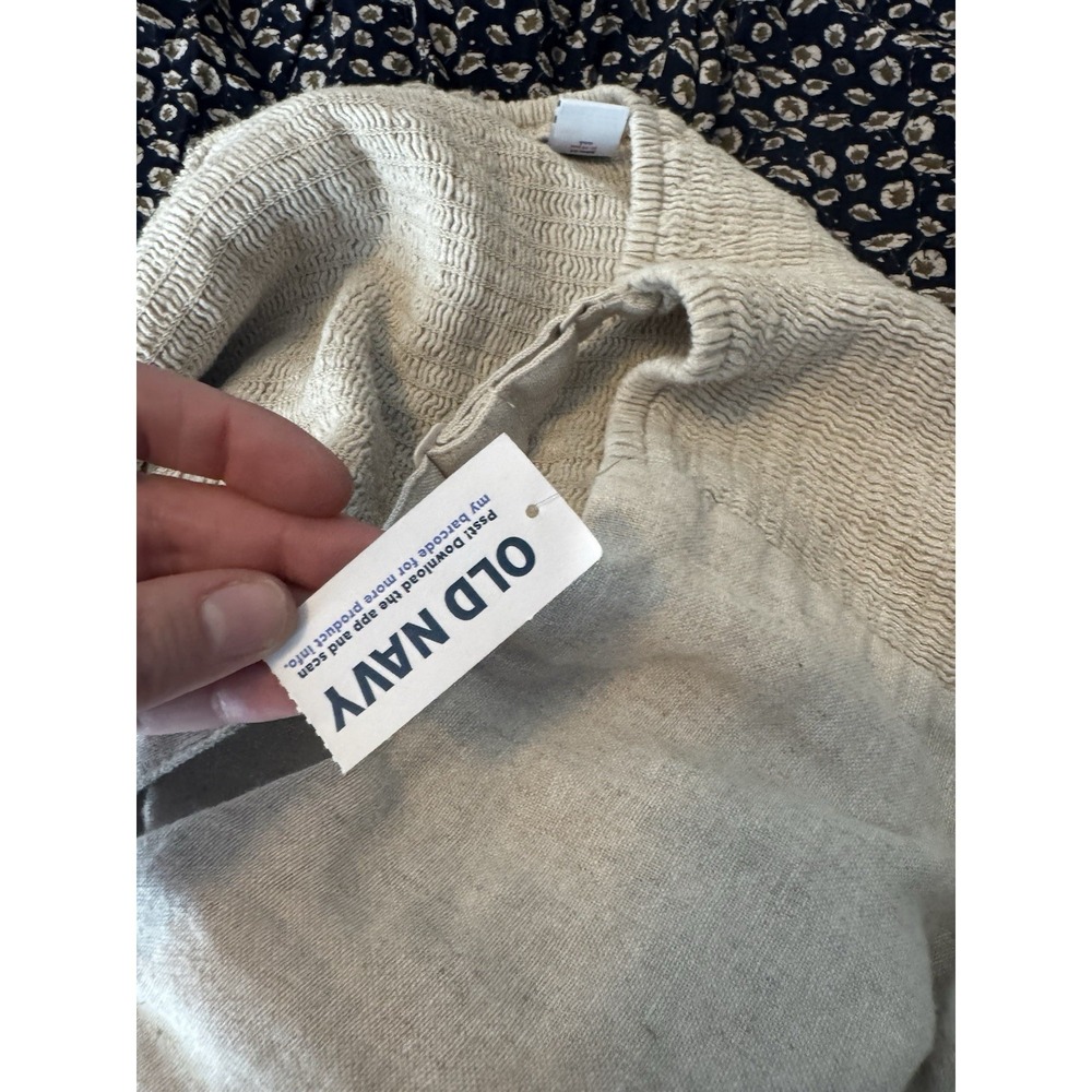 Old Navy Jumpsuit 2X Beige Fit & Flare Linen Blend Smocked Back pockets capsule - Picture 5 of 12